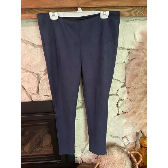 DG2 blue faux suede pull on pants size Extra Large tall - Picture 1 of 3